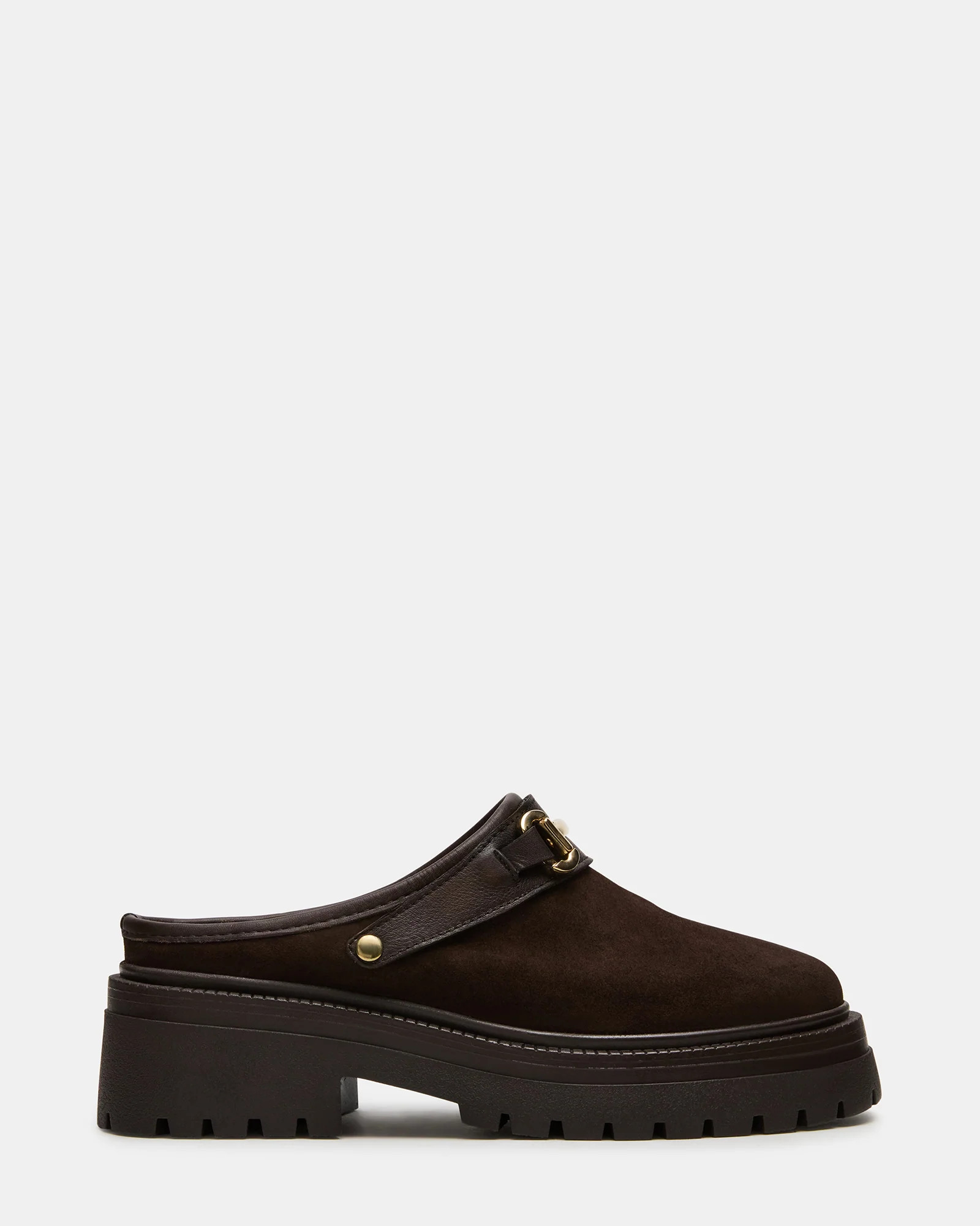 ERBA Brown Suede Platform Lug Slingback Clog Women's Flat | Steve Madden (US)