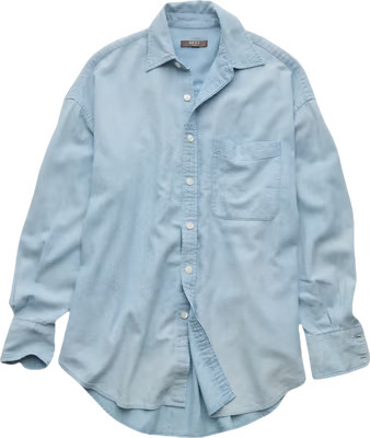 AE77 Premium Denim Boyfriend Shirt | American Eagle Outfitters (US & CA)