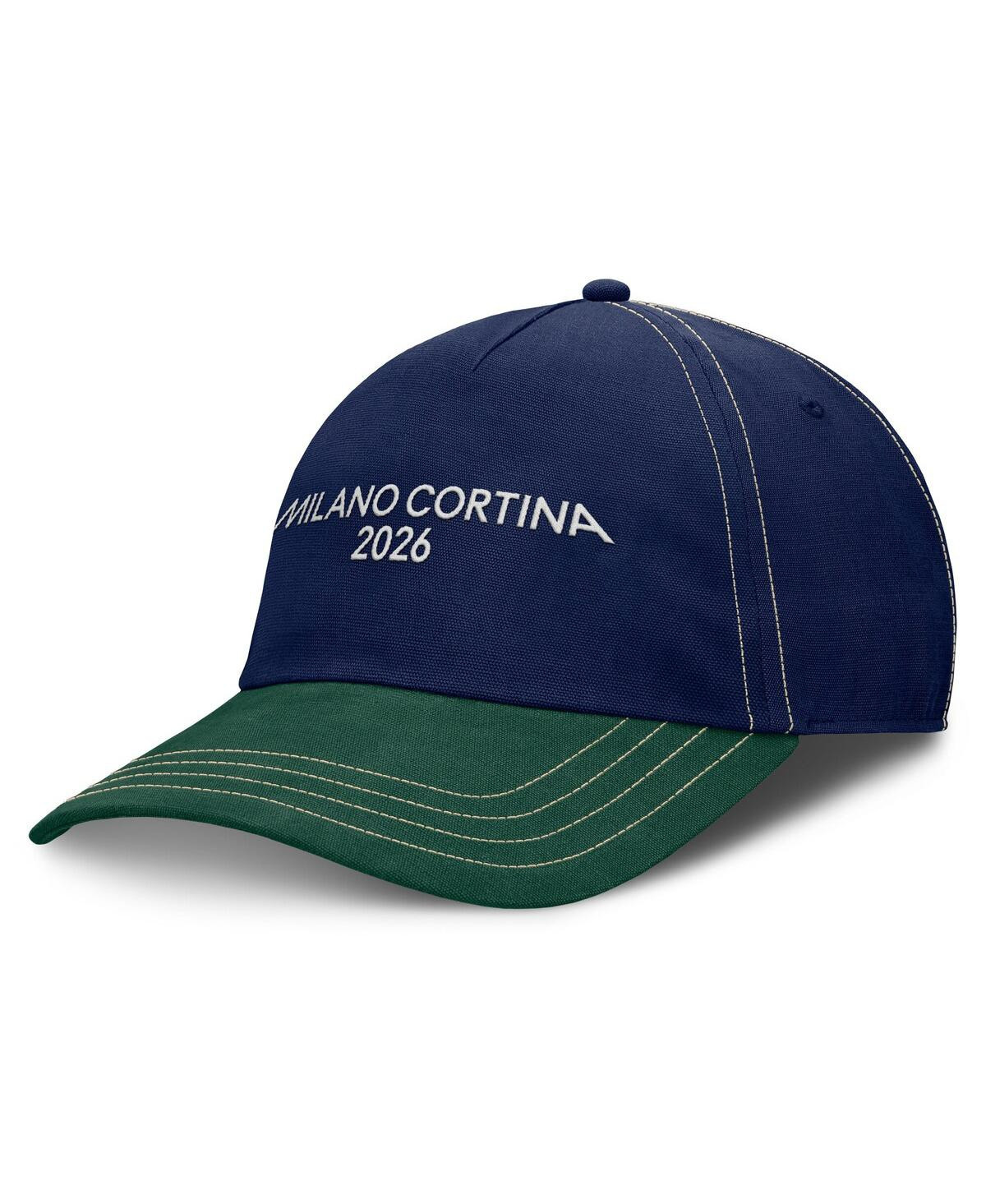 Fanatics Men's Navy/Dark Green Milano Cortina 2026 Winter Olympics Friction Adjustable Hat - Navy, Dark Green | Macy's