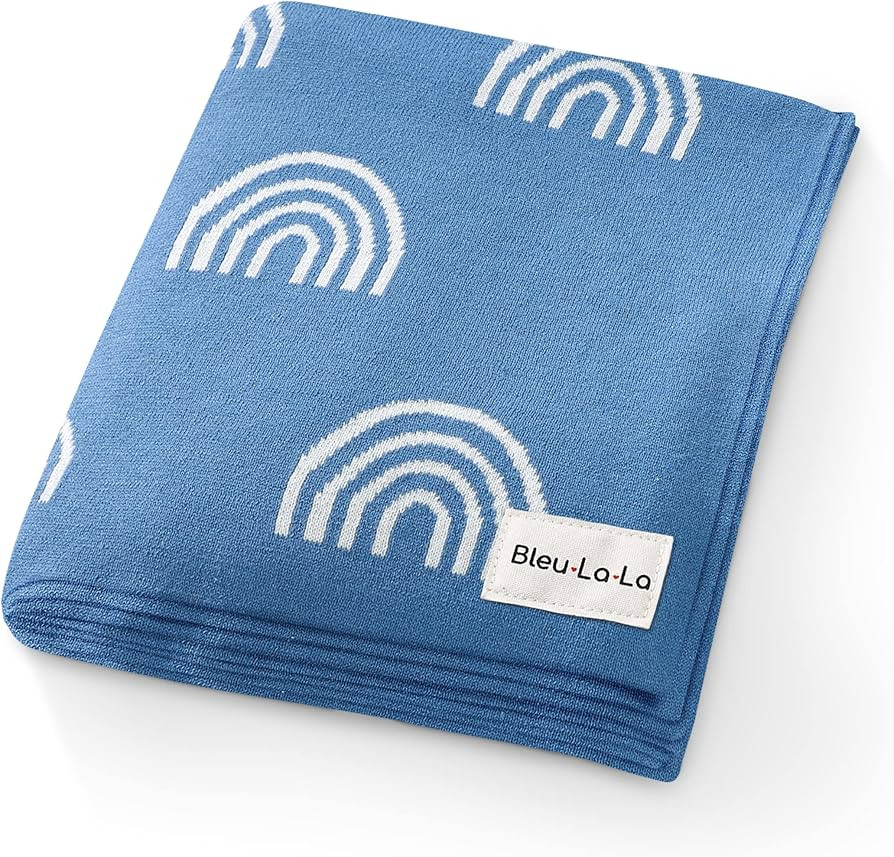 Bleu La La 100% Cotton Knit Receiving Blanket for Baby Girls and Boys - Buttery Soft Cozy Swaddle... | Amazon (US)