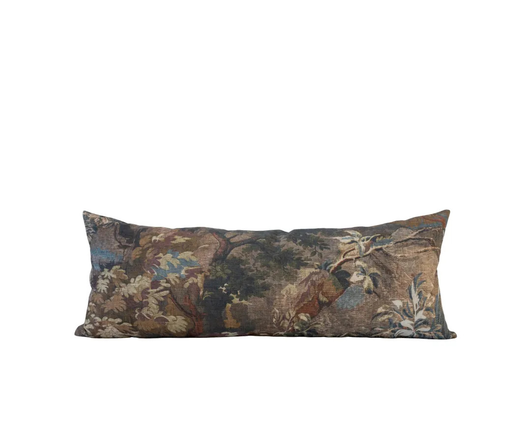 WILLOW || 14x36 Brown Floral Tapestry Pillow Cover Vintage Floral Pillow Fall Pillow Cottage Pill... | Etsy (US)