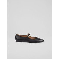 Willow Black Leather Mary Jane Flats, Black | L.K. Bennett (UK)