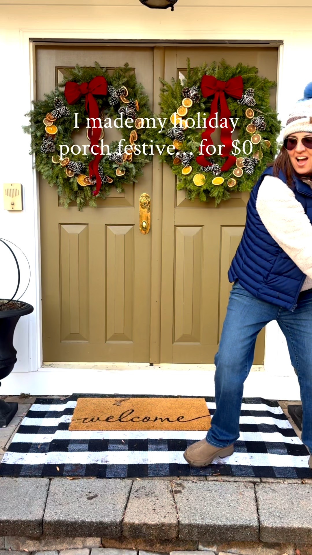 Seriously the most comfortable OOTD while potting up some fresh greenery for my holiday porch! 

Clogs, winter hat, puffer vest, Sherpa fleece, straight leg jeans, welcome mat, ribbon, urns, urn planters, obelisk

#LTKOver40 #LTKHome #LTKootd