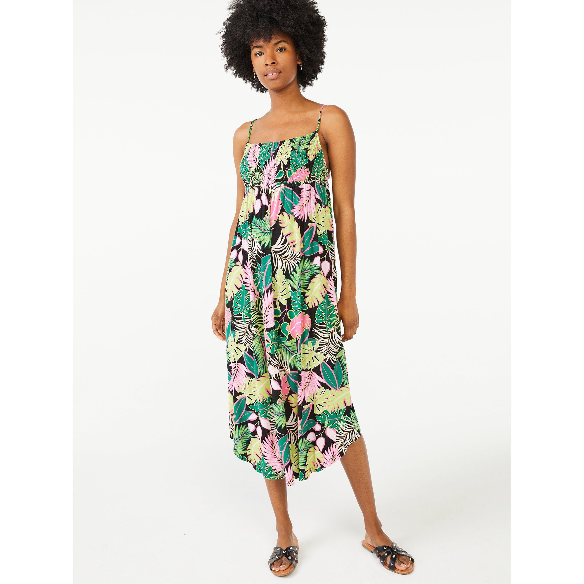 Scoop Women's Printed Smocked Cami Dress | Walmart (US)