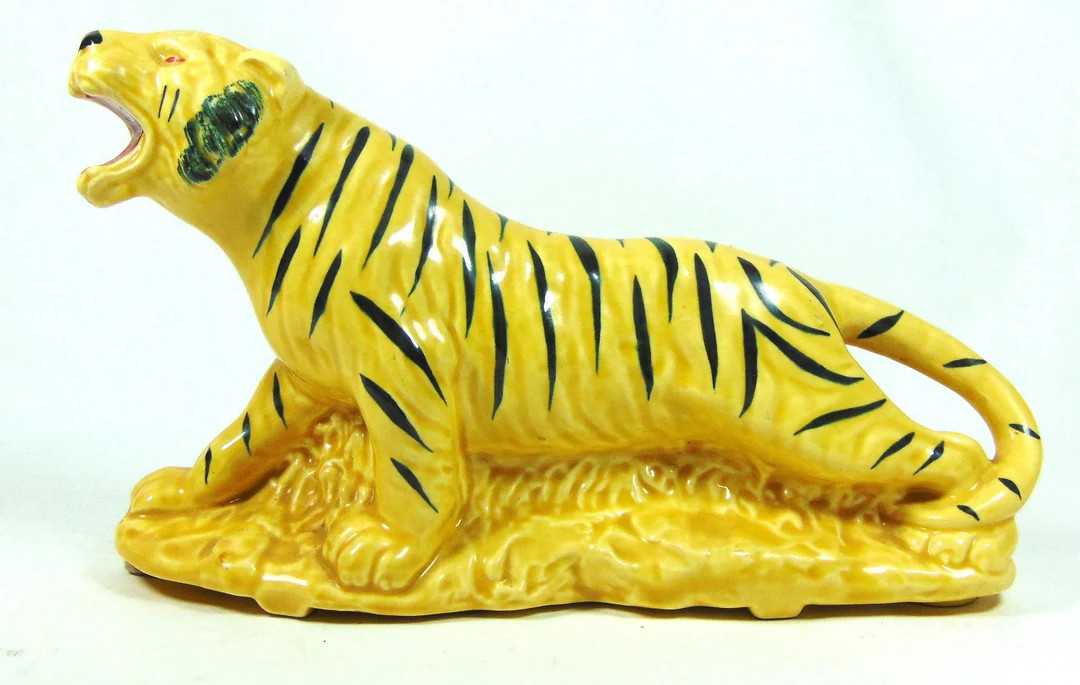 Mid Century Roaring Yellow Tiger TV Planter by Cameron Clay - Etsy | Etsy (US)