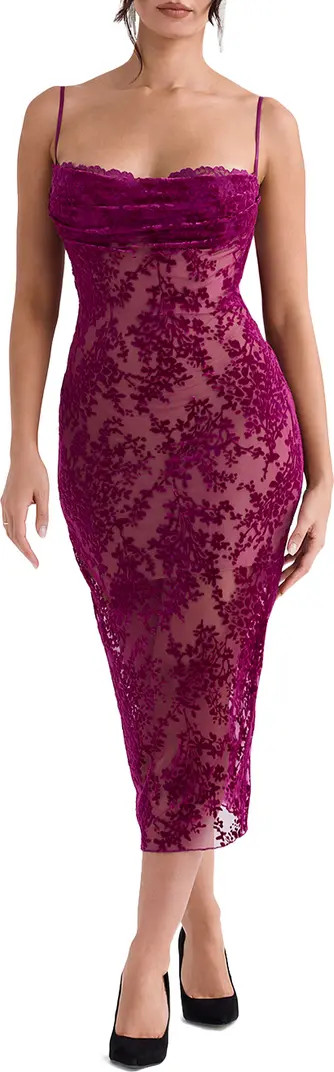 HOUSE OF CB Ione Floral Devoré Corset Dress | Nordstrom | Nordstrom