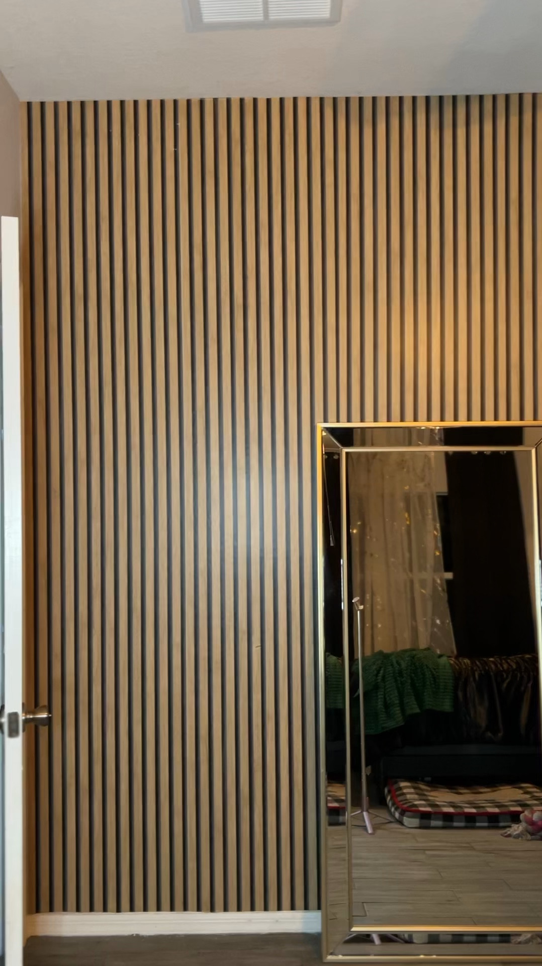 Wall paper full length mirror 5 tier shelf 

#LTKWatchNow #LTKFindsUnder50 #LTKHome