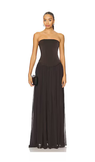 Delia Gown in Chocolate Brown | Revolve Clothing (Global)