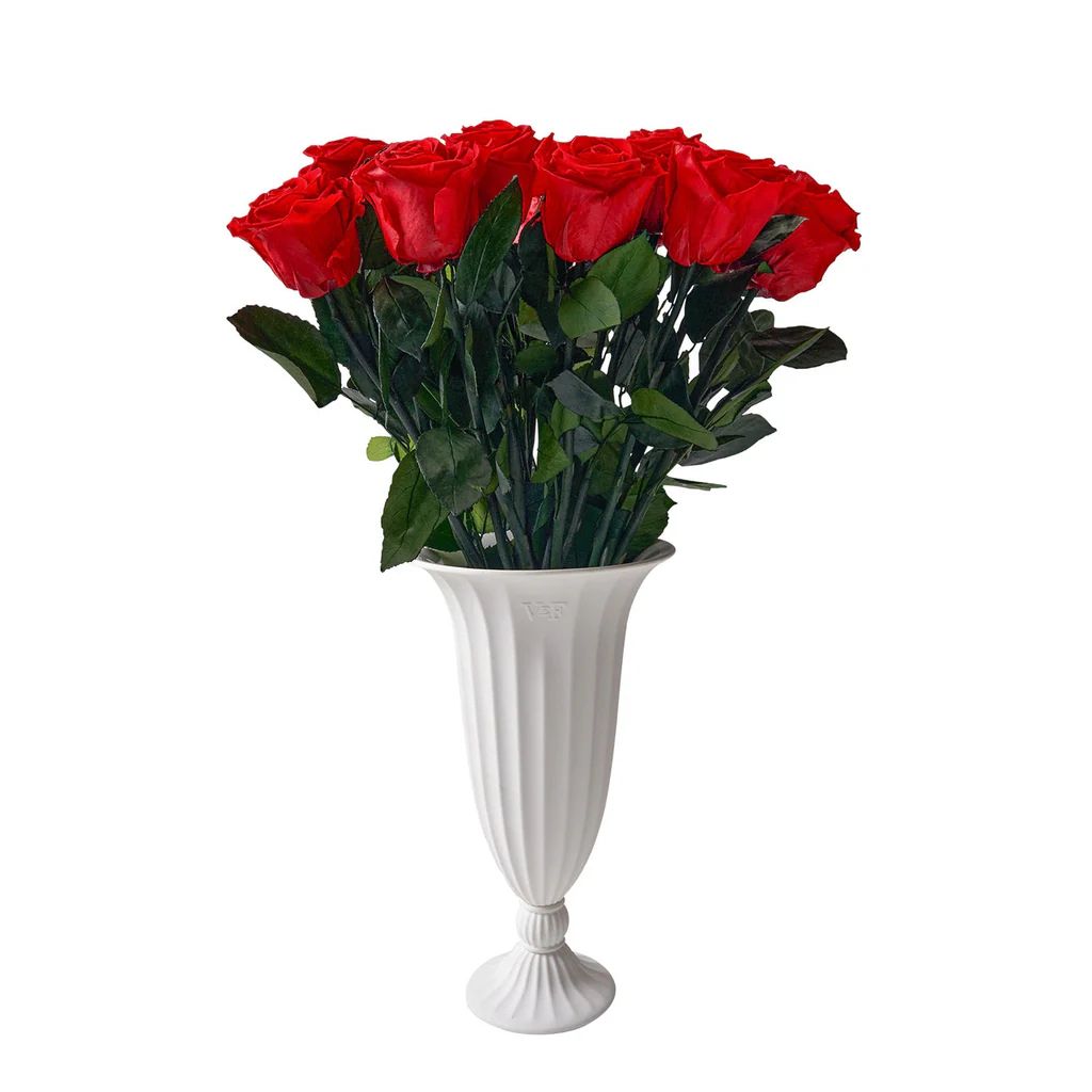 Aphrodite Porcelain Vase With Long Stem Roses - Venus et Fleur | Venus ET Fleur