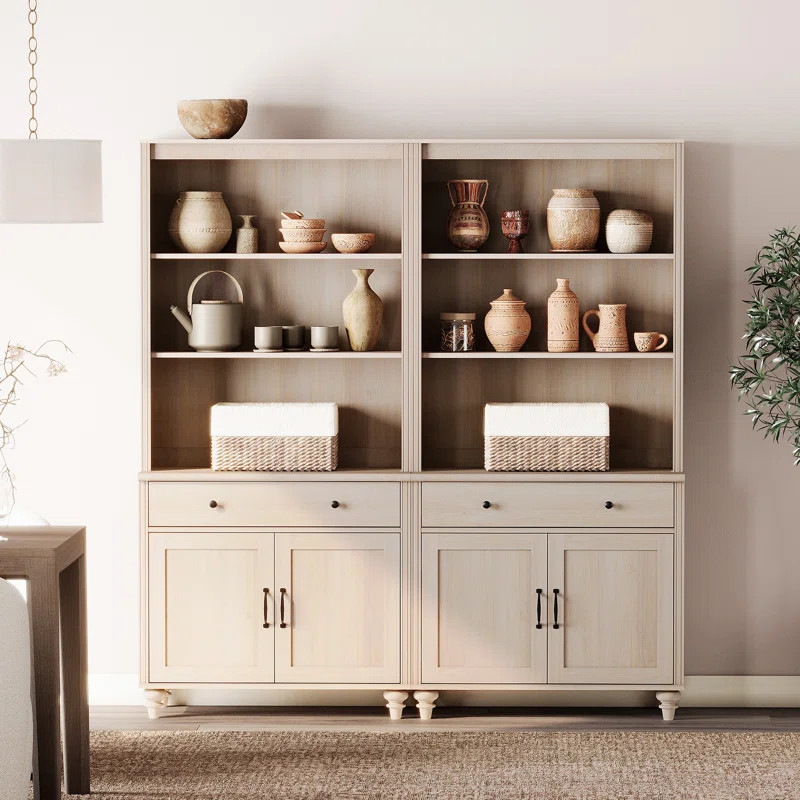 Scarlett Sideboard Cabinet With Bar Hutch, Buffet Cabinet With 2 Drawers And 5 Tier Shelves, 68'' | Wayfair North America