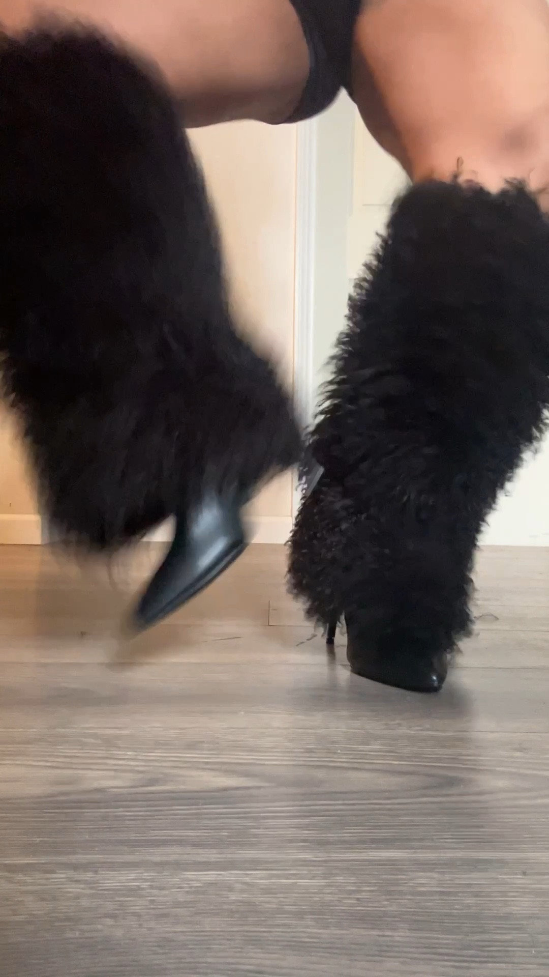 Amazon Black knee high fur high heel boots 

#LTKdayinmylife #LTKgrwm #LTKootd