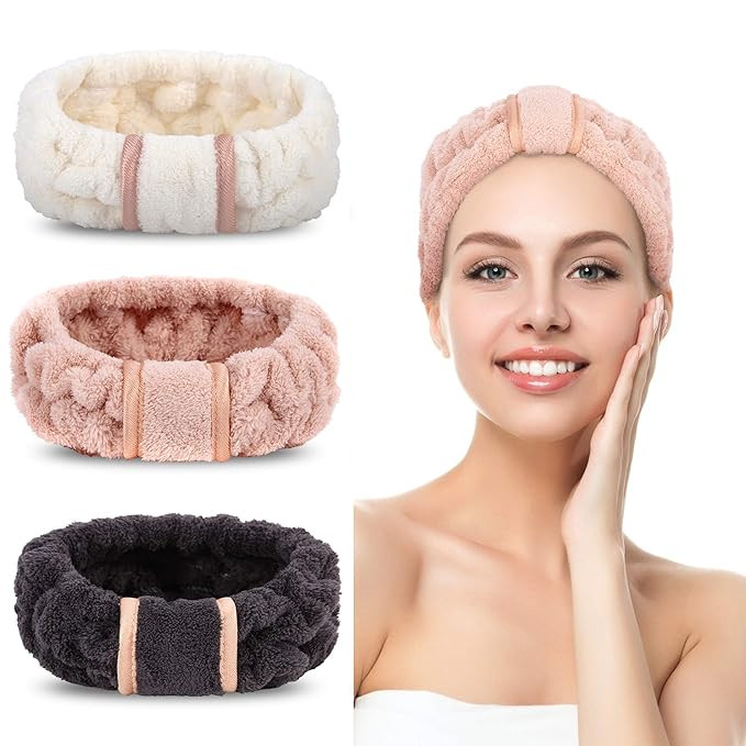 3 Pack Spa Headbands Microfiber Headbands SkinCare Headbands Face Wash Headband Face Washing Head... | Amazon (US)