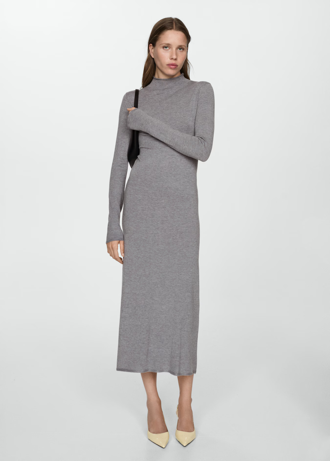 Perkins-neck knitted dress - Women | MANGO USA | Mango (US/MX/AU)