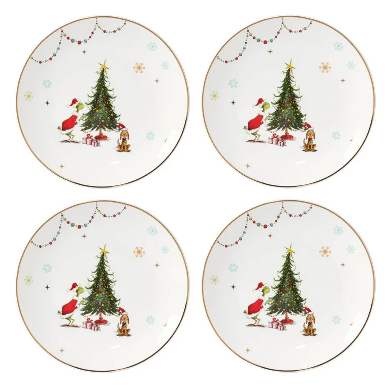 Lenox 895052 Merry Grinchmas Dinner Plates, Set Of 4, Green, 10.75', Christmas Drinkware, Holiday... | Walmart (US)