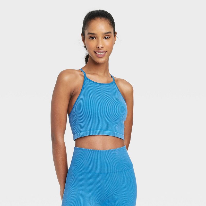 Women's Ribbed Seamless High Neck Bra - JoyLab™ | Target