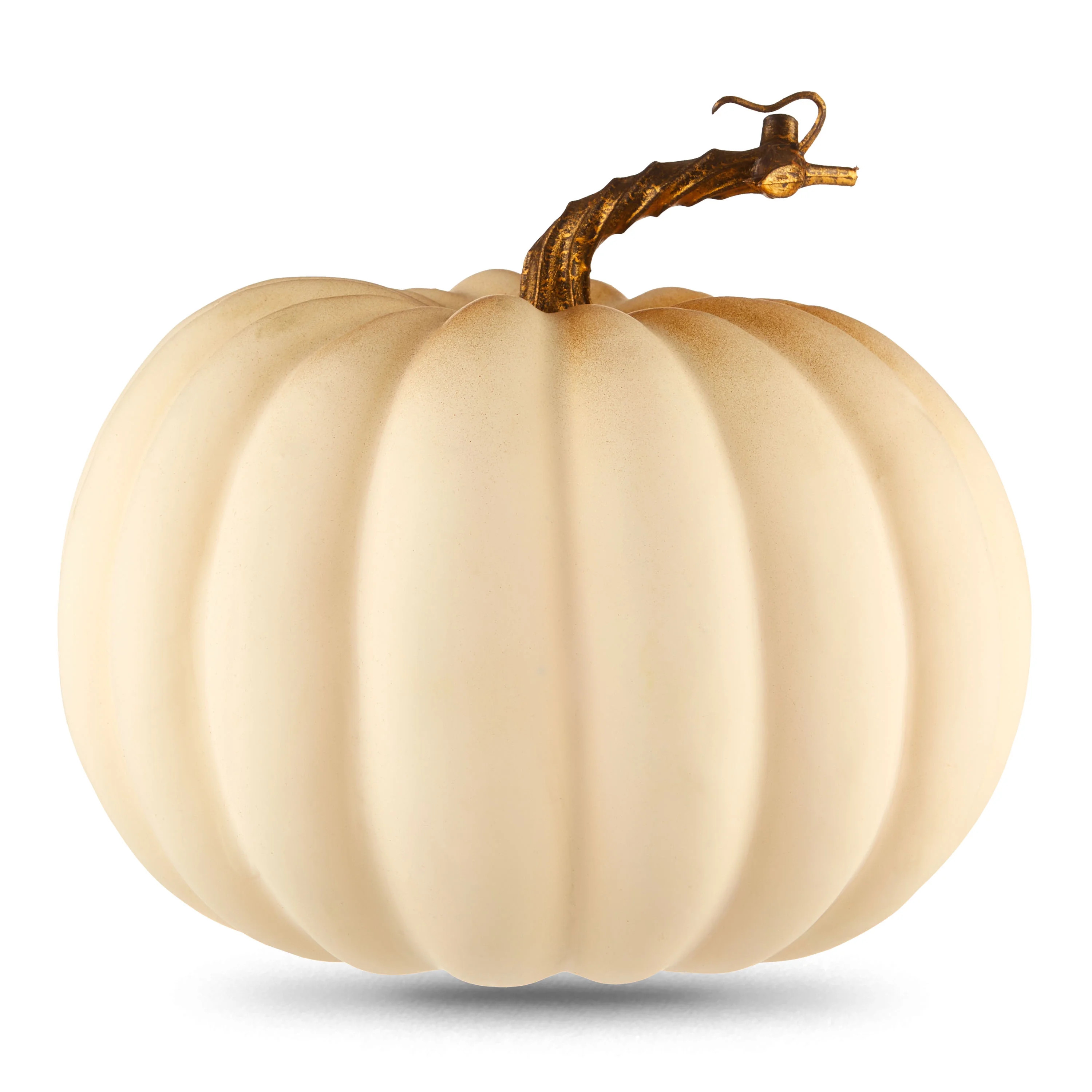 Harvest Gold-Painted Short Cream Foam Pumpkin, 8 in x 8 in x 7 in, Way to Celebrate - Walmart.com | Walmart (US)