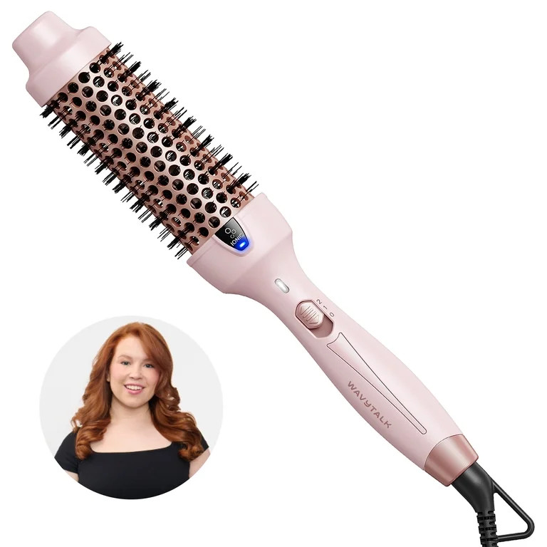 Wavytalk 1.5 inch Thermal Brush, Negative Ion Heated Round Brush, Creates Blowout Look, Pink | Walmart (US)