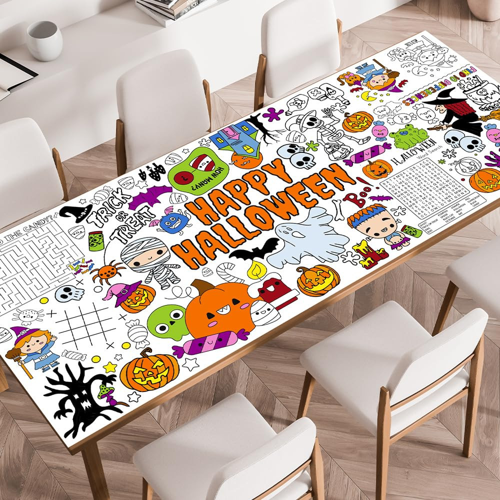 Halloween Decorations, Halloween Crafts for Kids - Giant Coloring Tablecloth/Poster/Banner/Games/... | Amazon (US)