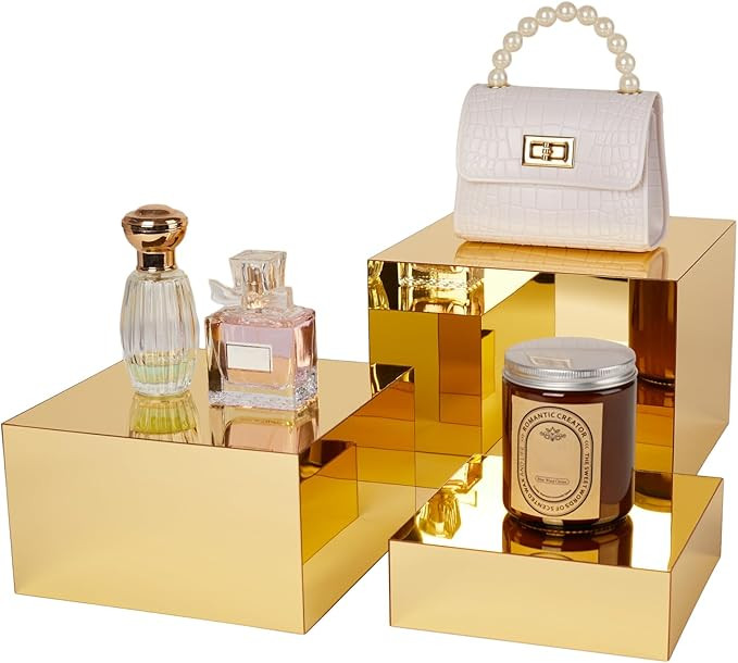 Jolboldy 3 Pcs Acrylic Risers for Display, Acrylic Cube Box Nesting Display Risers, Acrylic Food ... | Amazon (US)