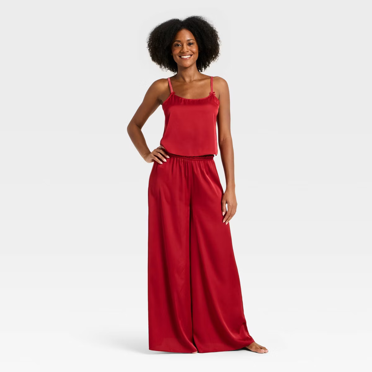Women's Luxury Collection Satin Tank Top and Pants Pajama Set - Auden™ Red M | Target