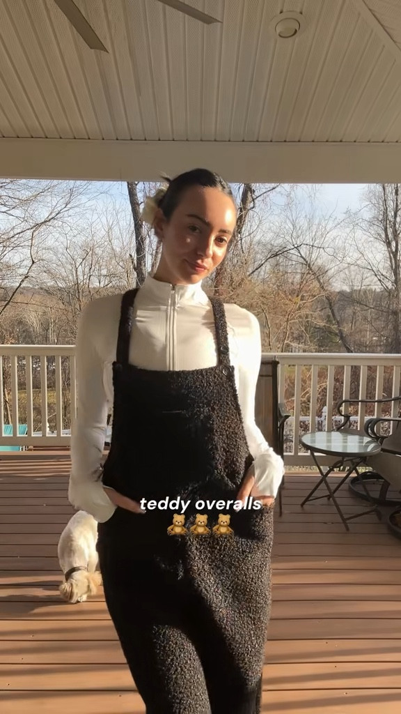The cutest teddy overalls for the easiest winter fit 🧸 so so cozy 

#LTKootd #LTKHoliday #LTKSeasonal