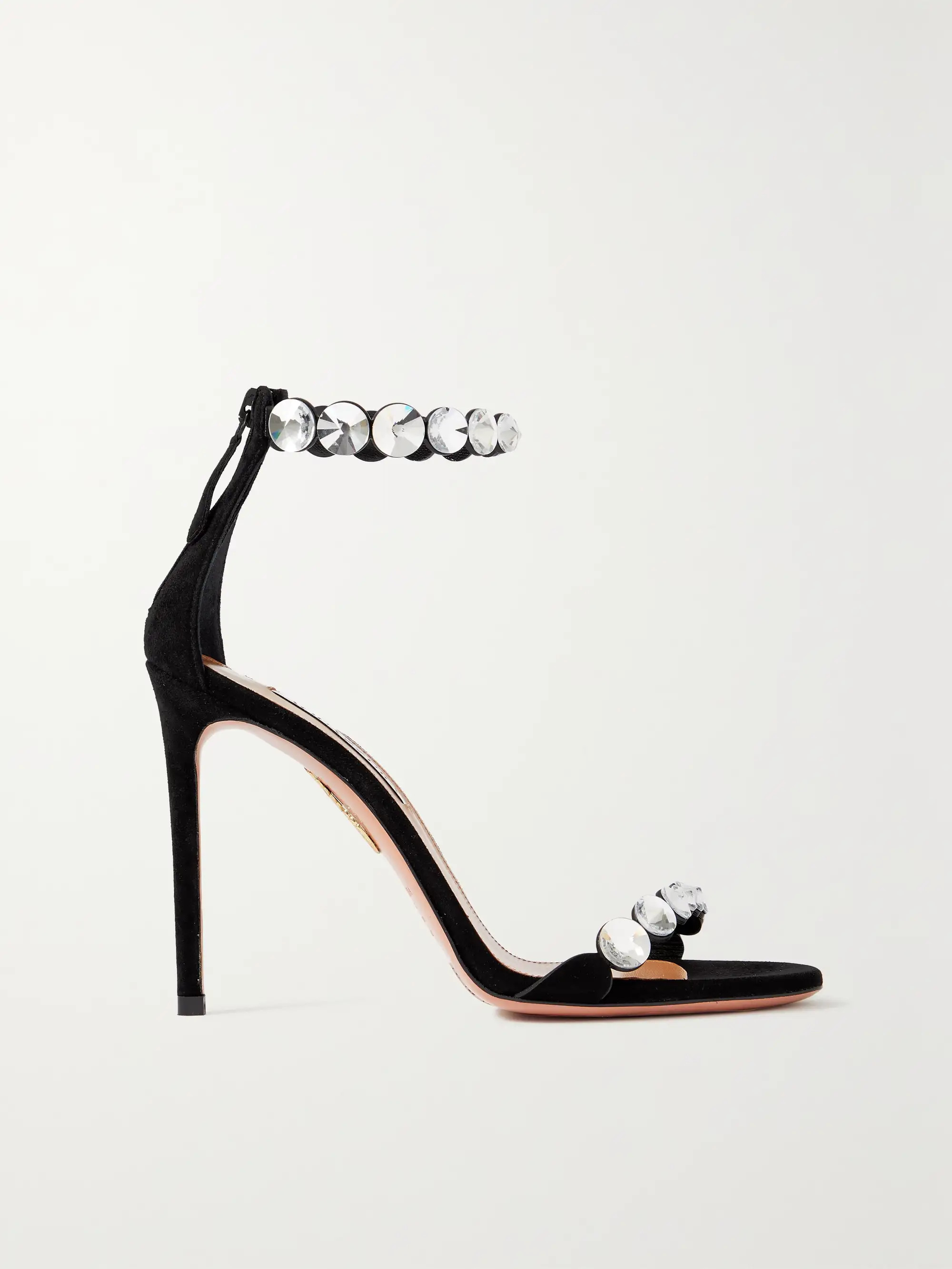 AQUAZZURA Maxi Tequila 105 crystal-embellished suede sandals | NET-A-PORTER | NET-A-PORTER (UK & EU)