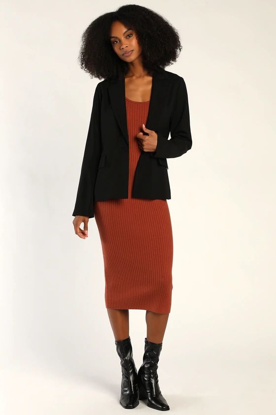 Professional Poise Black Button-Front Blazer | Lulus (US)