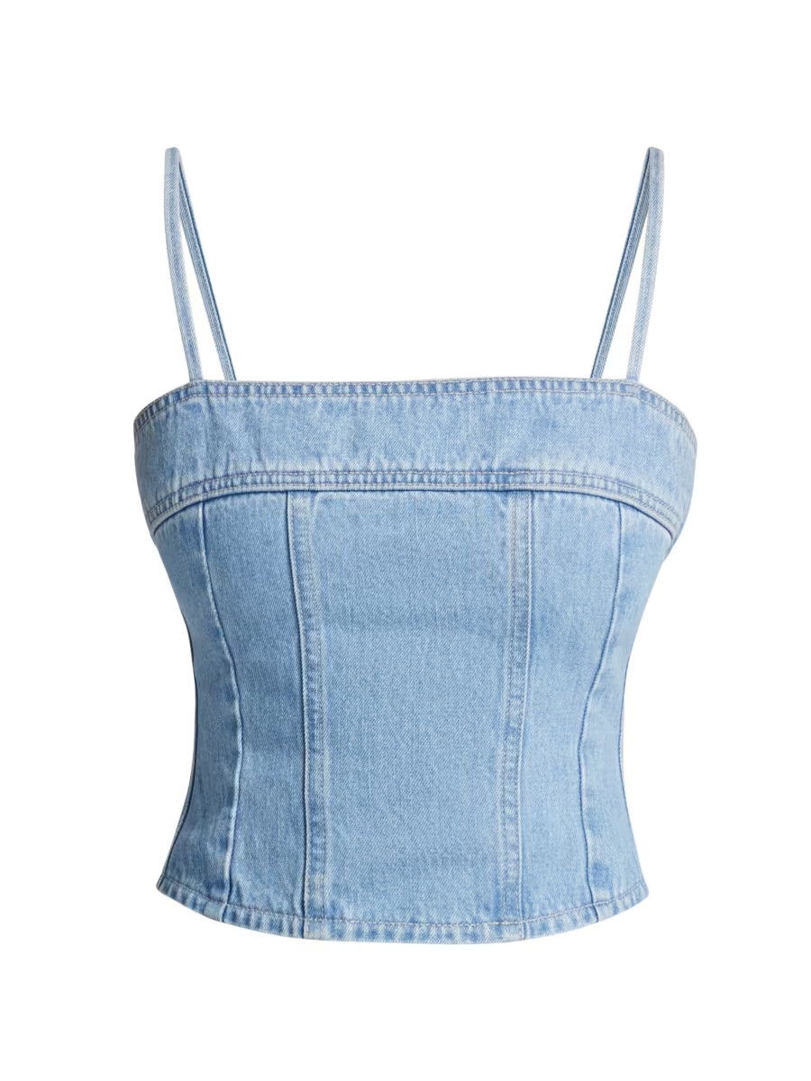 Arlin Seamed Denim Top | Saks Fifth Avenue