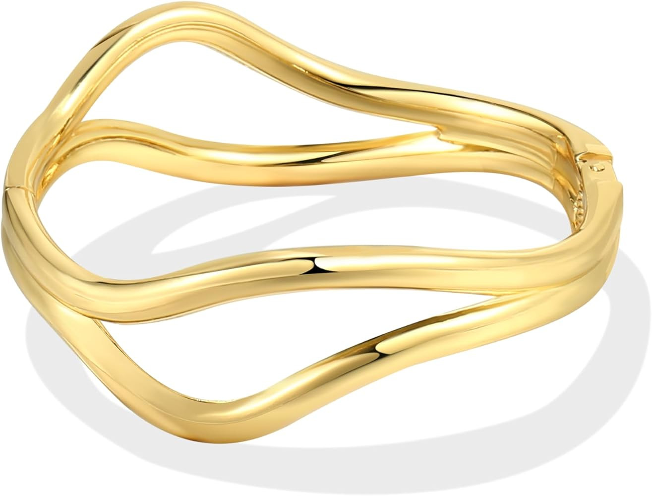 Elegance 11 designs Chunky Gold Bangle Bracelet For Women Trendy Hinged Cuff Gold Cuff Bracelets ... | Amazon (US)