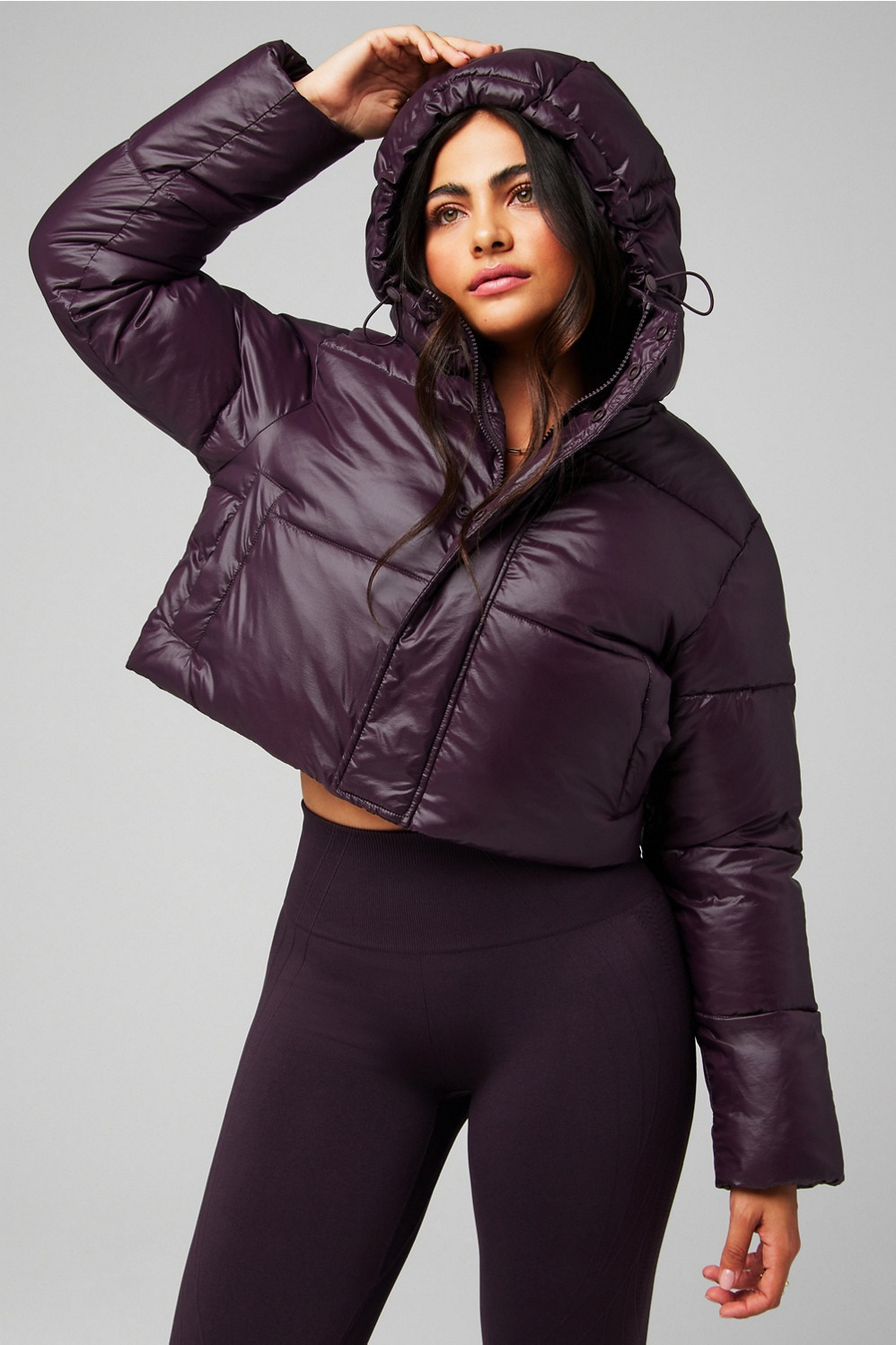 Essential Cropped Hooded Puffer | Fabletics - North America