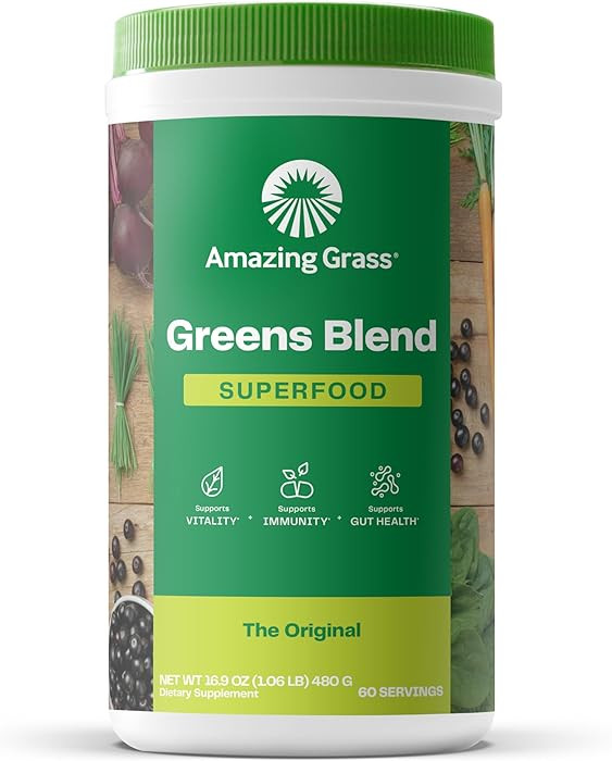 Amazing Grass Greens Blend Superfood: Super Greens Powder with Spirulina, Chlorella, Beet Root Po... | Amazon (US)