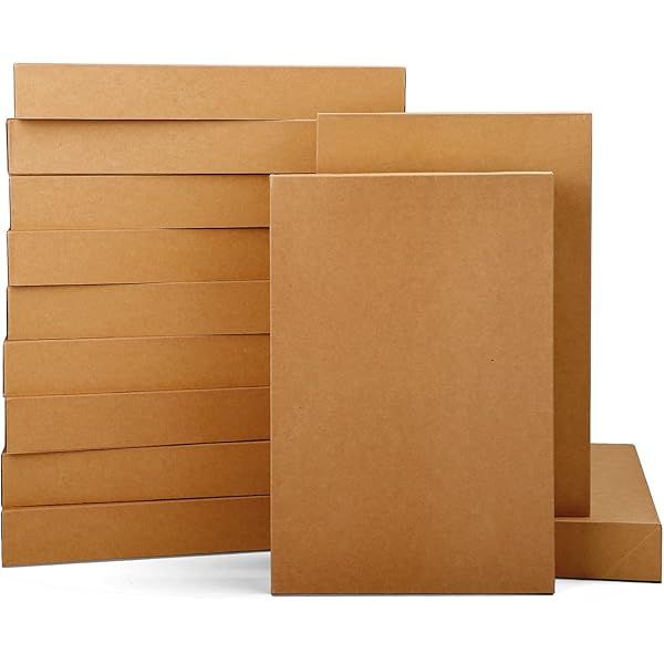 12 Pieces Brown Kraft Cardboard Boxes Gift Wrap for Christmas Holiday, Festive Xmas Wrapping Shirt a | Amazon (US)