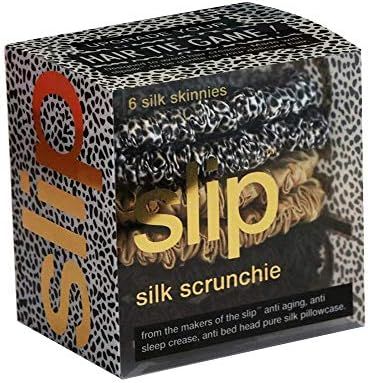Slip Silk Skinnies Scrunchie Set - Gold, Black & Leopard - 100% Pure Mulberry Silk 22 Momme Scrun... | Amazon (US)
