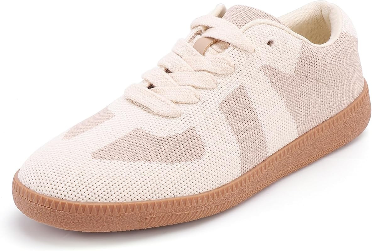QFDZLA Women's Casual Walking Shoes Lace Up Breathable Knit Comfortable Fashion Sneakers Shoes fo... | Amazon (US)
