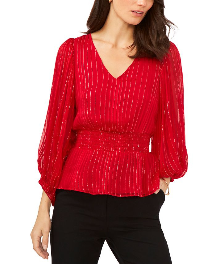 MSK Metallic-Stripe Blouse & Reviews - Tops - Women - Macy's | Macys (US)