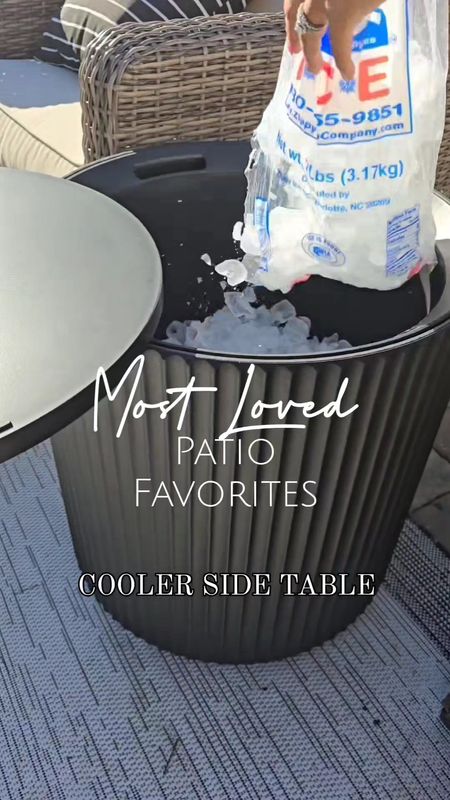 Most Loved Patio Favorites ✨️Sharing  my top favorites and the most popular on LTK this week including ⬇️✨️Fluted side table that doubles as a cooler.  Comes in multiple colors. ✨️Outdoor poufs✨️round patio dining set✨️LED umbrella

#LTKhome #LTKSeasonal #LTKVideo