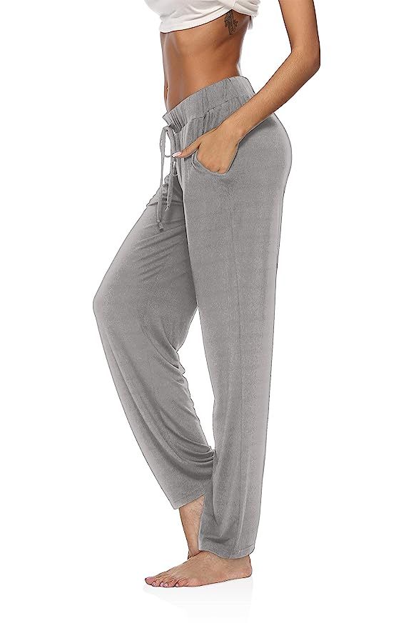 DIBAOLONG Womens Yoga Pants Wide Leg Comfy Drawstring Loose Straight Lounge Running Workout Leggi... | Amazon (US)