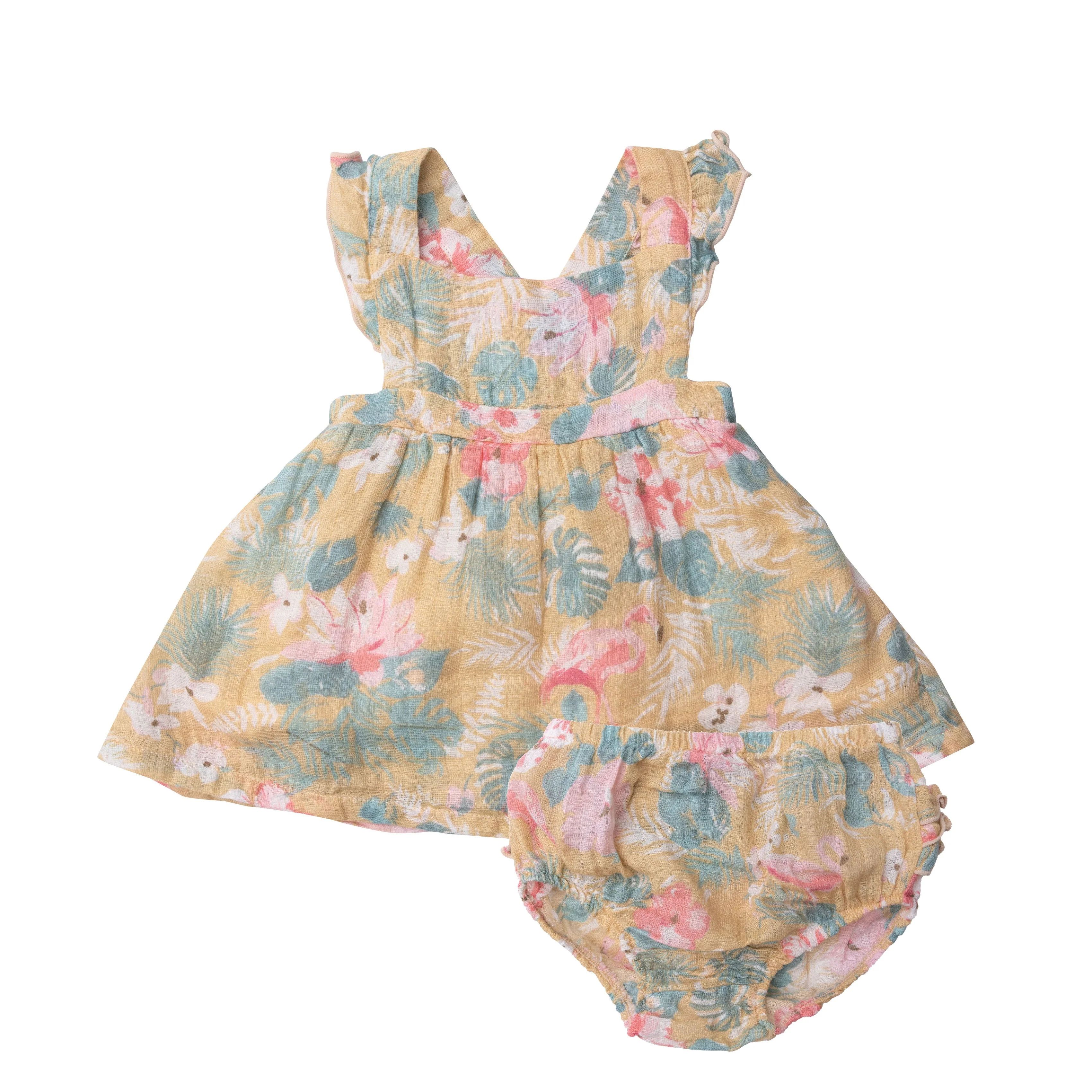 Pinafore Top & Bloomer, Floral Flamingos | SpearmintLOVE