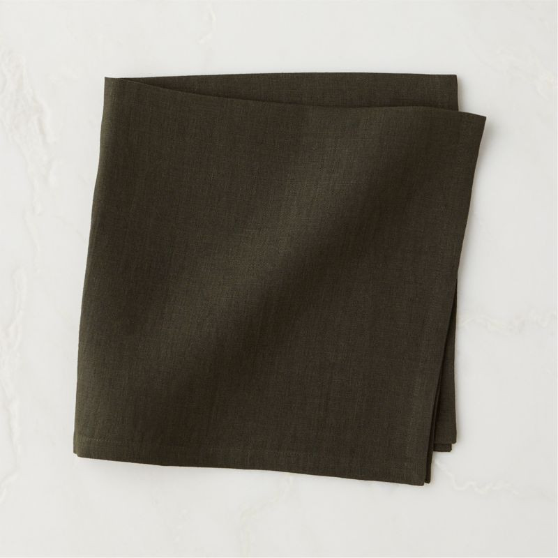 Bolt Moss Green Linen Napkin + Reviews | CB2 | CB2