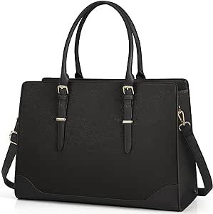 Laptop Bag for Women 15.6 Inch Laptop Tote Bag Large Capacity Work Bag Waterproof Leather Office ... | Amazon (US)