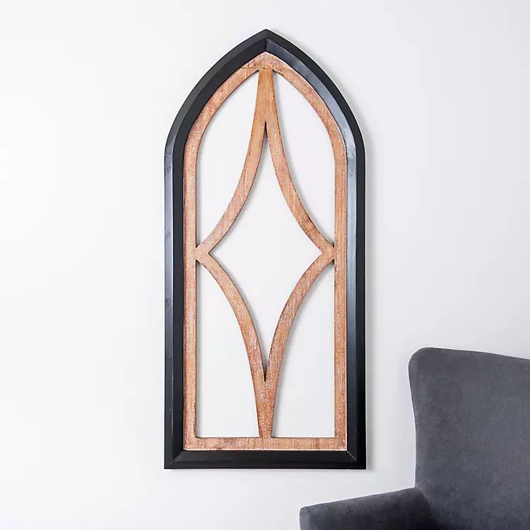 Black and Natural Cathedral Arch Wall Plaque | Kirkland's Home