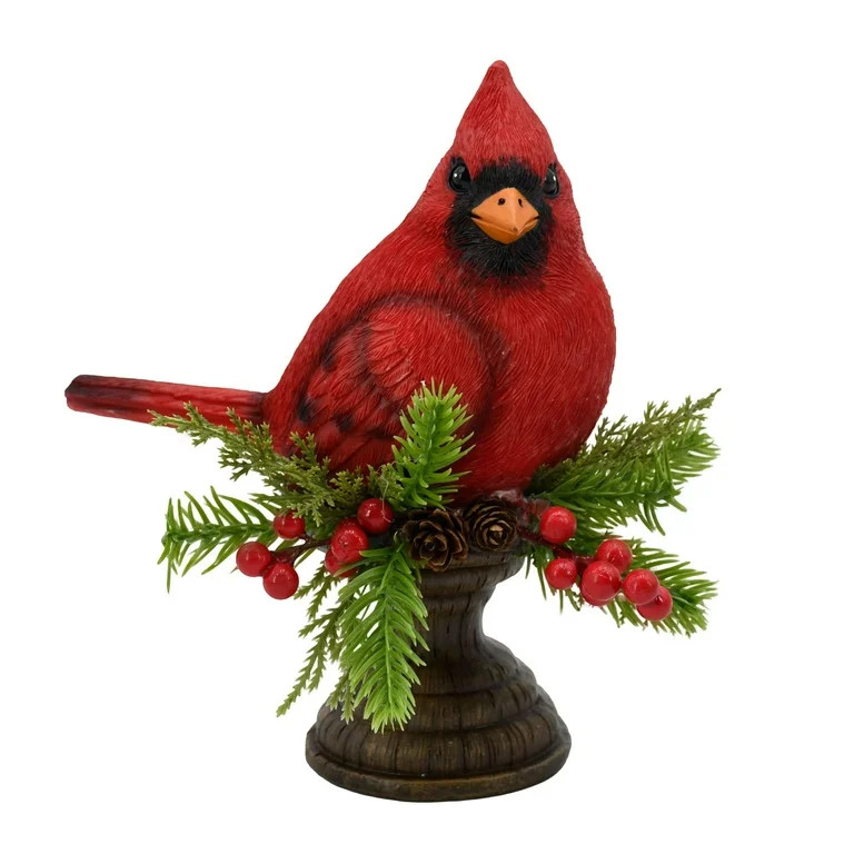 Holiday Time Red Resin Cardinal 8 Inches Christmas Tabletop Decor 1 Piece | Walmart (US)