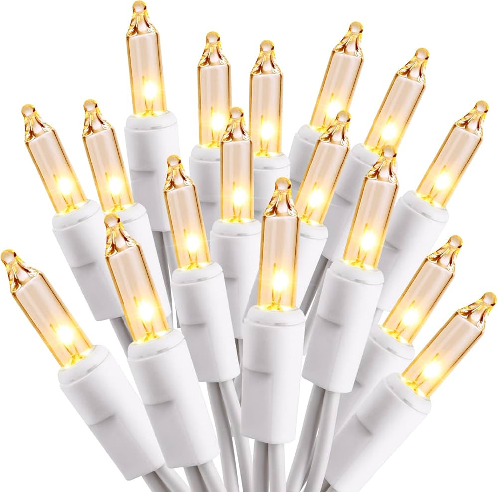 Incandescent Christmas Lights, 21.63ft 100 Count Clear Christmas Mini Lights Connectable, 120V UL... | Amazon (US)