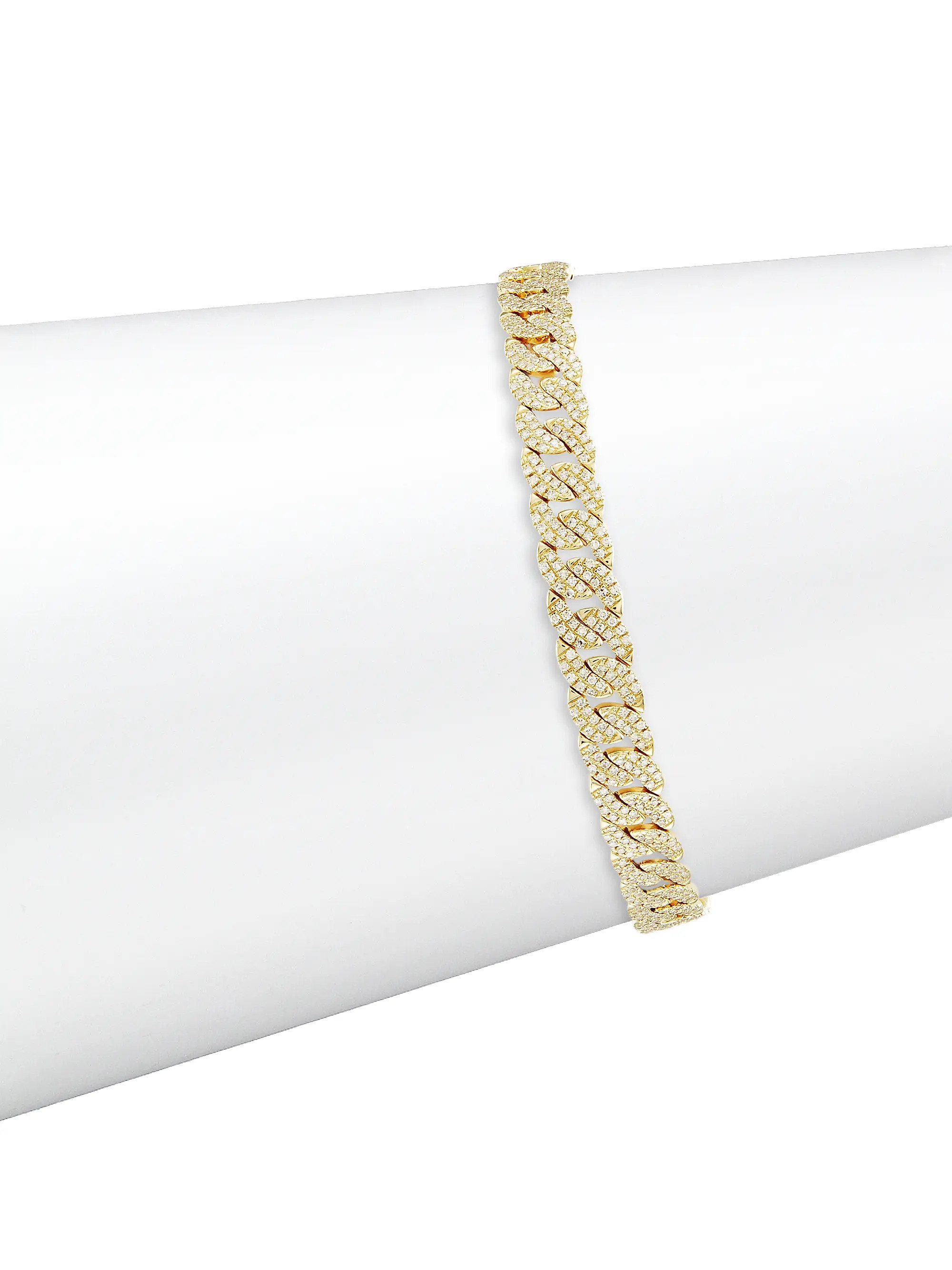 14K Yellow Gold & 1.69 TCW Diamond Curb-Chain Bracelet | Saks Fifth Avenue