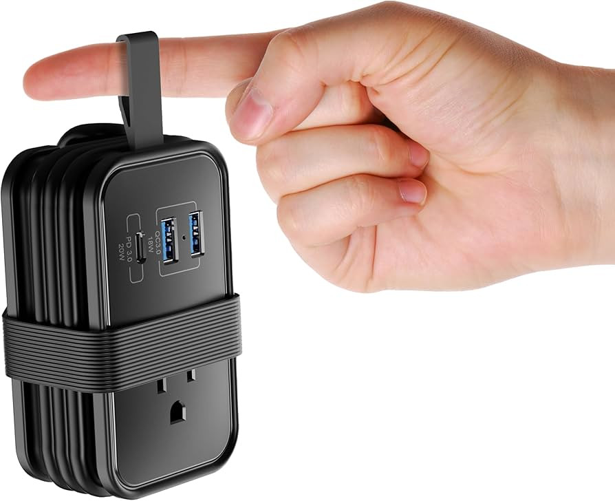 Travel Charger for Multiple Devices Flat Plug Power Strip 3ft Travel Adapter Extension Cord,3AC O... | Amazon (US)