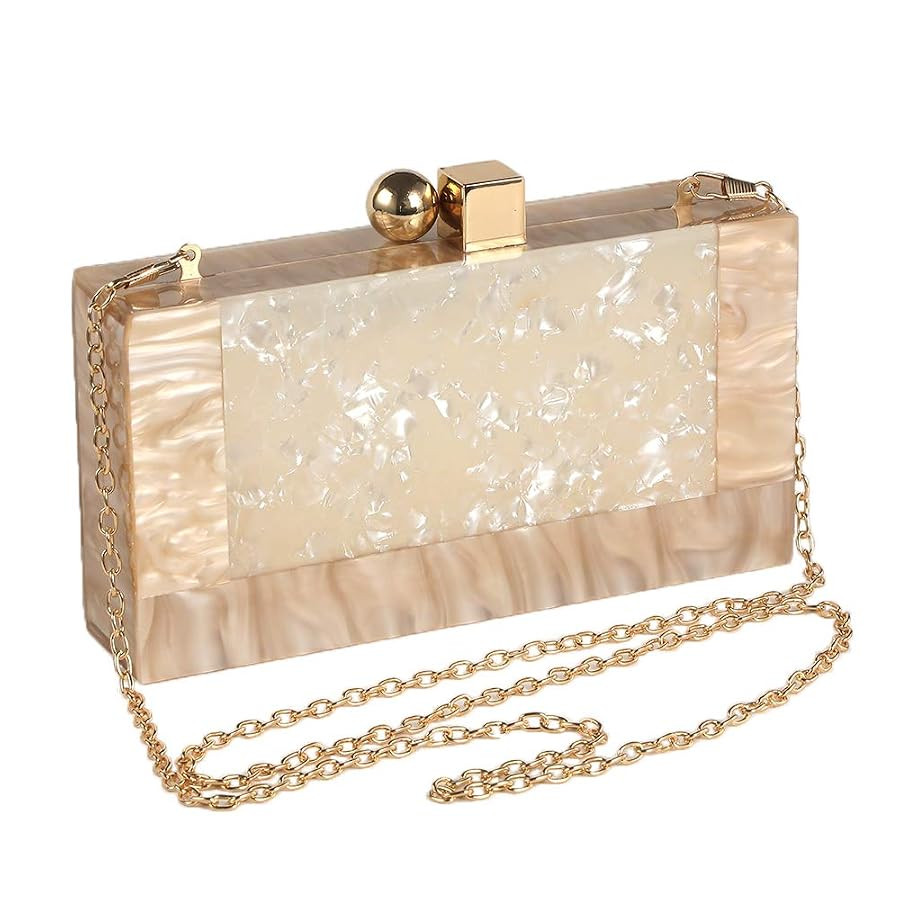 Women Acrylic Evening Clutch bag Glitter Marble Purse Handbag for Wedding Cocktail Party Prom | Amazon (US)