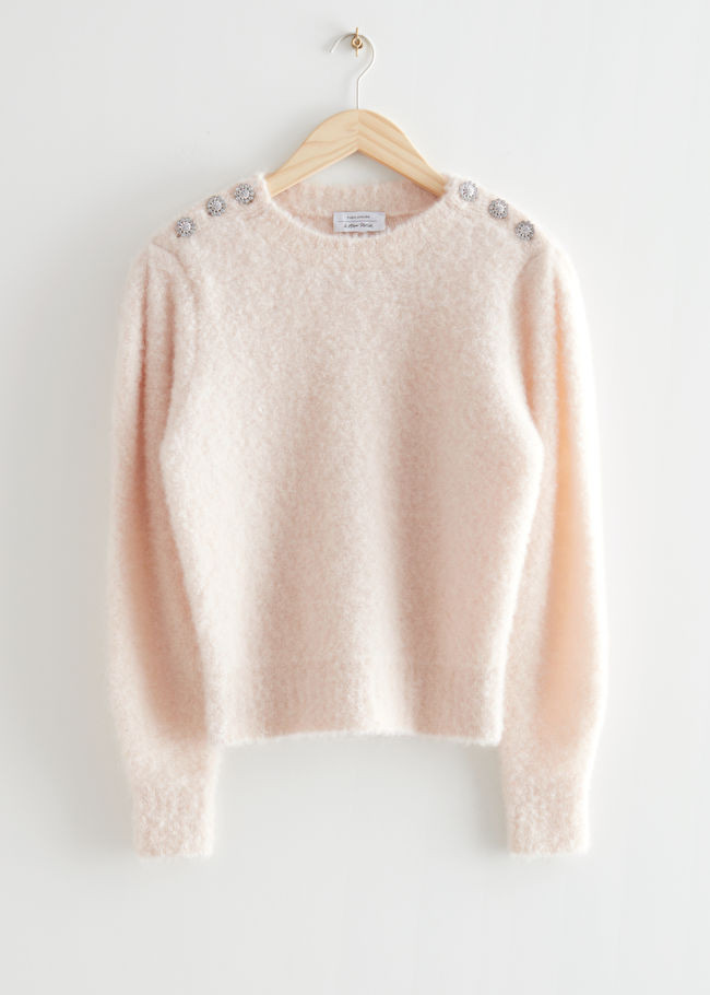 Rhinestone Button Knit Sweater | & Other Stories US