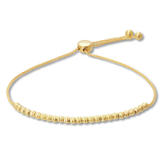 Textured Bead Bolo Bracelet 14K Yellow Gold 9.5" | Kay Jewelers
