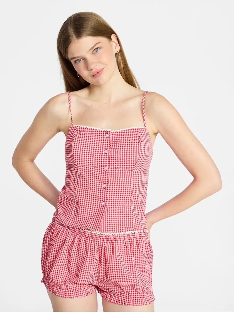 No Boundaries Cami Top and Bloomer Shorts Sleep Set, 2-Piece, Women's XS-XXL | Walmart (US)