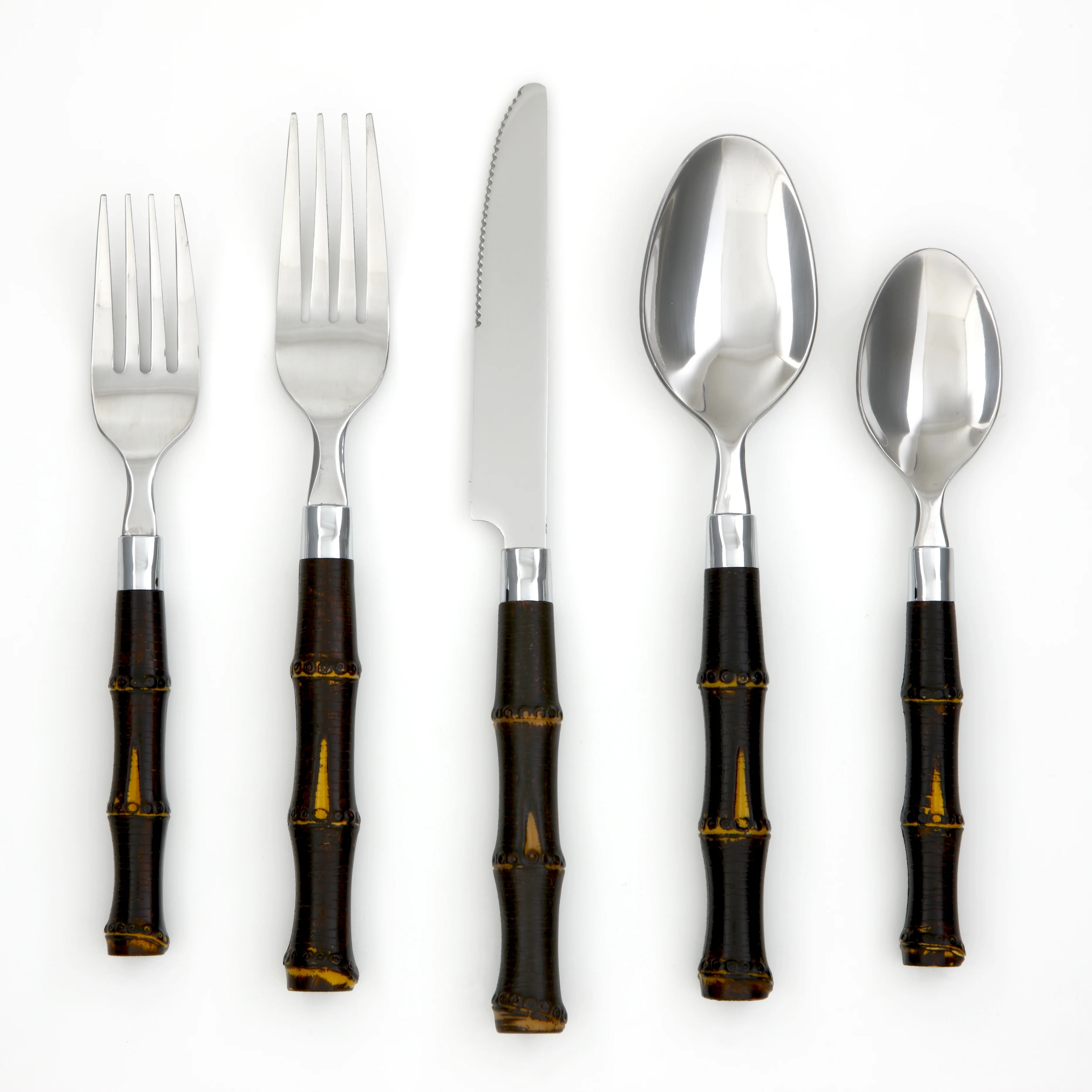 Cambridge Silversmiths Bamboo Dark 20-Piece Flatware Set, Service for 4 - Walmart.com | Walmart (US)
